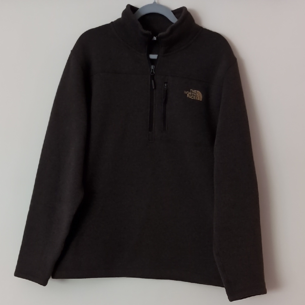 Men's The North Face Quarter Zip Sweatshirt Brown Size Large
